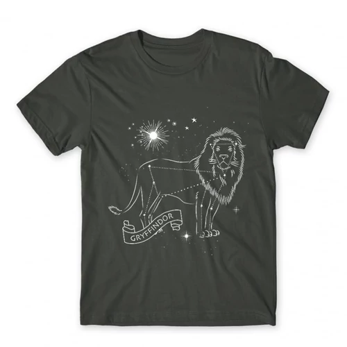 Sötétszürke Harry Potter férfi rövid ujjú póló - Gryffindor Constellation