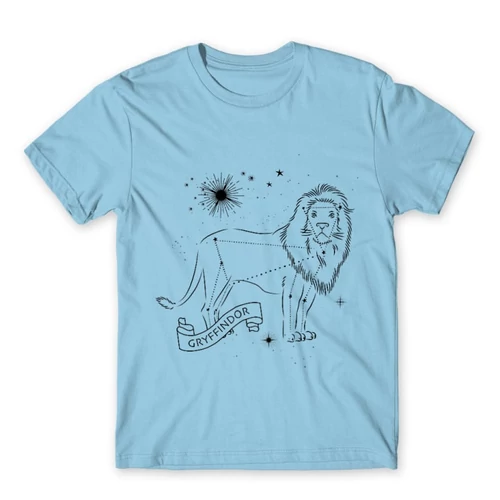 Világoskék Harry Potter férfi rövid ujjú póló - Gryffindor Constellation