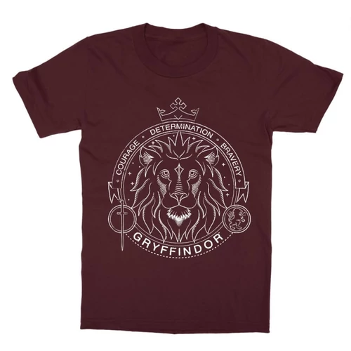 Bordó Harry Potter gyerek rövid ujjú póló - Gryffindor Lineart