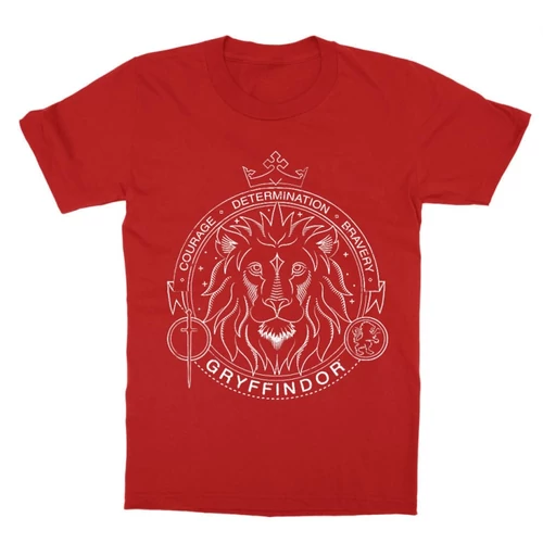 Piros Harry Potter gyerek rövid ujjú póló - Gryffindor Lineart
