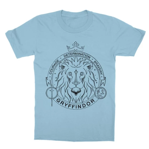 Világoskék Harry Potter gyerek rövid ujjú póló - Gryffindor Lineart