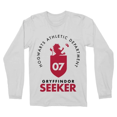 Fehér Harry Potter férfi hosszú ujjú póló - Gryffindor Seeker