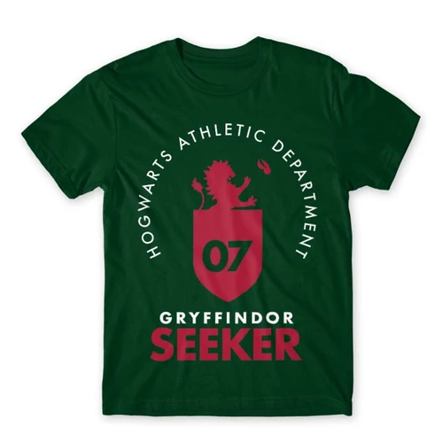 Sötétzöld Harry Potter férfi rövid ujjú póló - Gryffindor Seeker