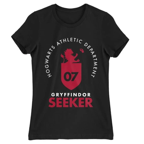 Fekete Harry Potter női rövid ujjú póló - Gryffindor Seeker