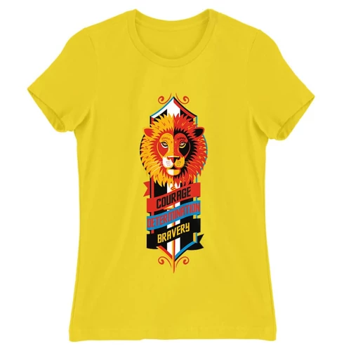 Citromsárga Harry Potter női rövid ujjú póló - Gryffindor values