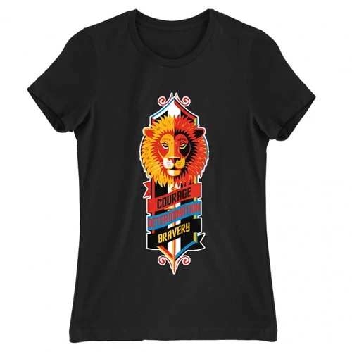 Fekete Harry Potter női rövid ujjú póló - Gryffindor values