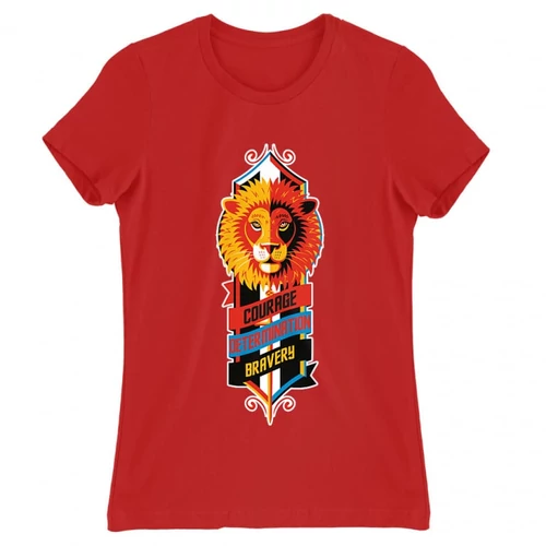 Piros Harry Potter női rövid ujjú póló - Gryffindor values
