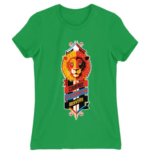 Zöld Harry Potter női rövid ujjú póló - Gryffindor values