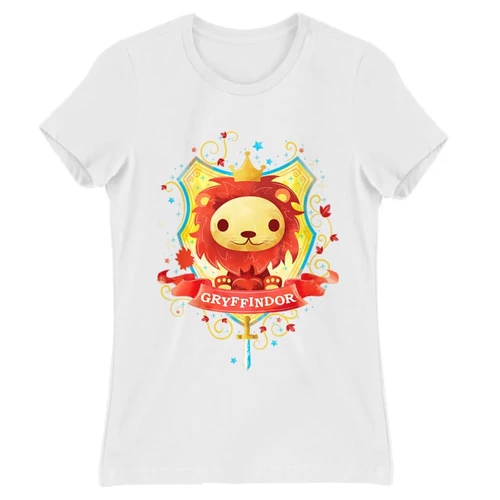 Fehér Harry Potter női rövid ujjú póló - Gryffindor Watercolor