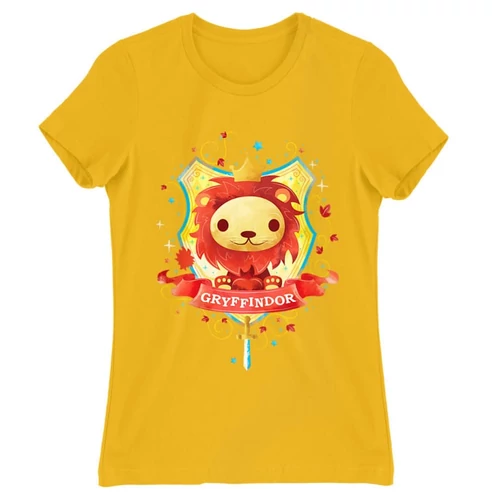 Sárga Harry Potter női rövid ujjú póló - Gryffindor Watercolor