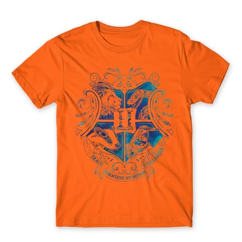 Narancs Harry Potter gyerek rövid ujjú póló - Hogwarts Logo Art