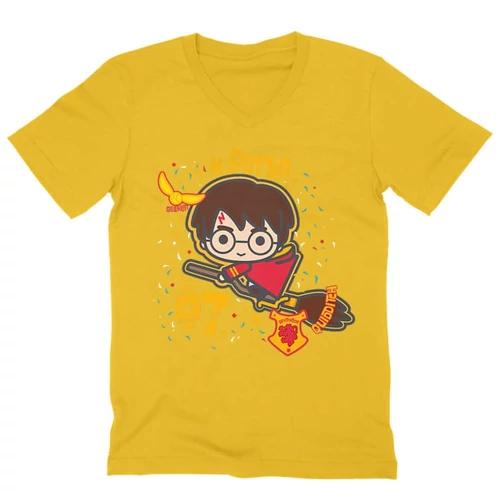 Sárga Harry Potter férfi V-nyakú póló - H. Potter 07