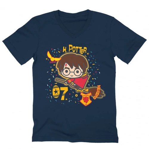 Sötétkék Harry Potter férfi V-nyakú póló - H. Potter 07