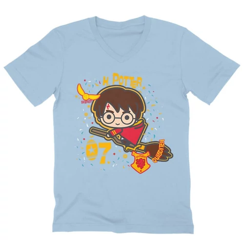 Világoskék Harry Potter férfi V-nyakú póló - H. Potter 07