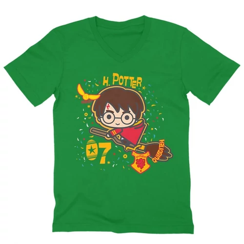 Zöld Harry Potter férfi V-nyakú póló - H. Potter 07
