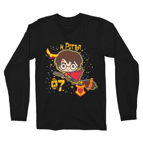 Fekete Harry Potter férfi hosszú ujjú póló - H. Potter 07