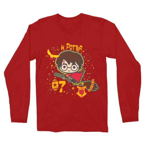 Piros Harry Potter férfi hosszú ujjú póló - H. Potter 07