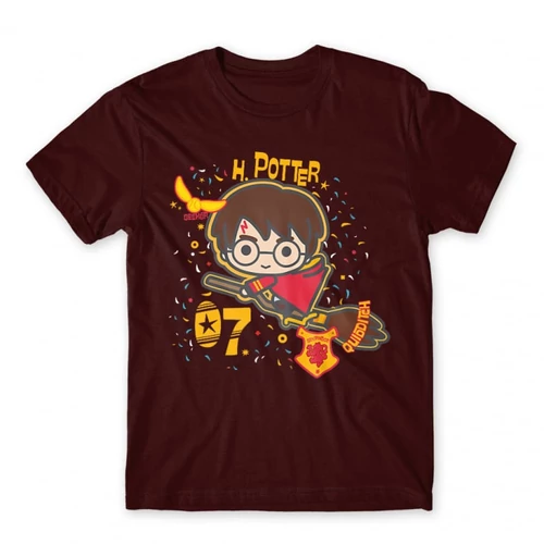Bordó Harry Potter férfi rövid ujjú póló - H. Potter 07