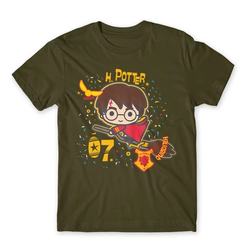 Khaki Harry Potter férfi rövid ujjú póló - H. Potter 07