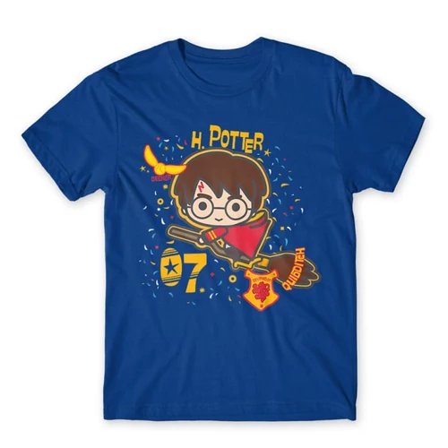 Királykék Harry Potter férfi rövid ujjú póló - H. Potter 07