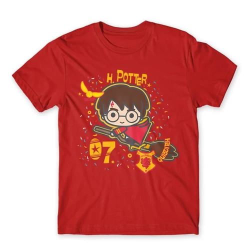 Piros Harry Potter férfi rövid ujjú póló - H. Potter 07