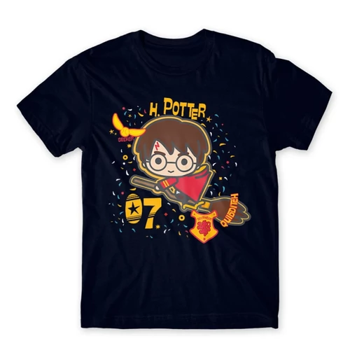 Sötétkék Harry Potter férfi rövid ujjú póló - H. Potter 07