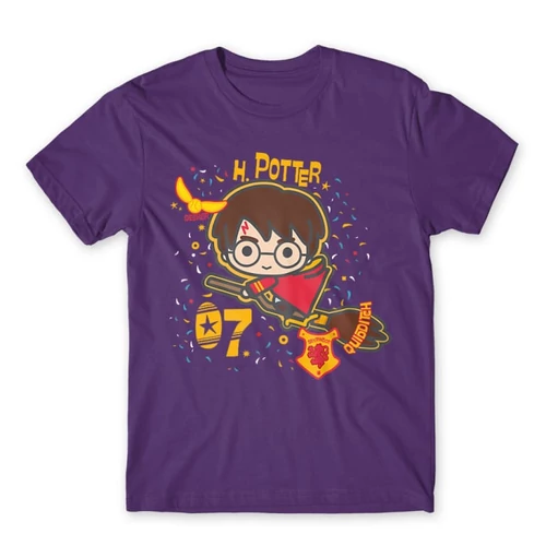 Sötétlila Harry Potter férfi rövid ujjú póló - H. Potter 07