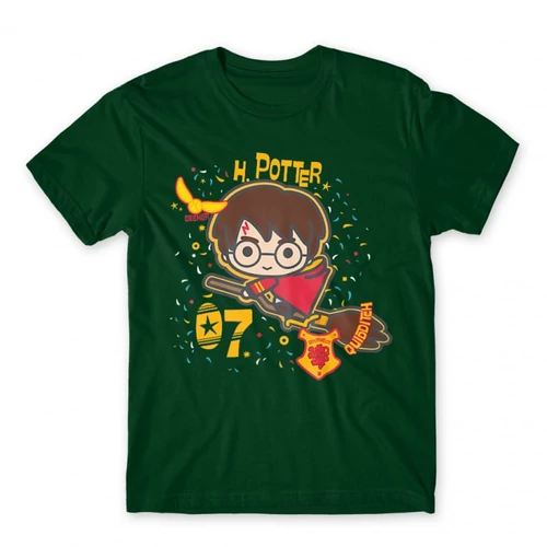 Sötétzöld Harry Potter férfi rövid ujjú póló - H. Potter 07