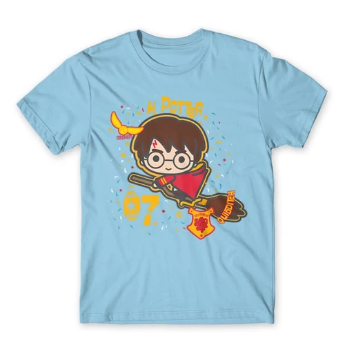 Világoskék Harry Potter férfi rövid ujjú póló - H. Potter 07