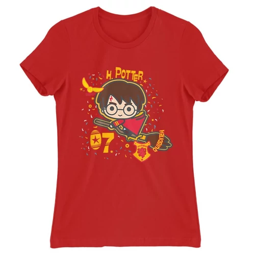 Piros Harry Potter női rövid ujjú póló - H. Potter 07