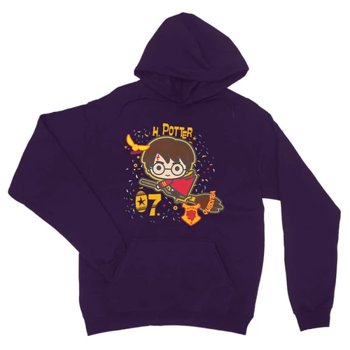 Sötétlila Harry Potter unisex kapucnis pulóver - H. Potter 07