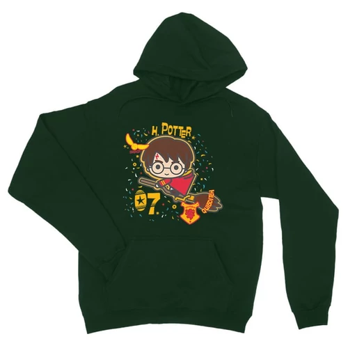 Sötétzöld Harry Potter unisex kapucnis pulóver - H. Potter 07