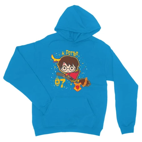 Zafírkék Harry Potter unisex kapucnis pulóver - H. Potter 07