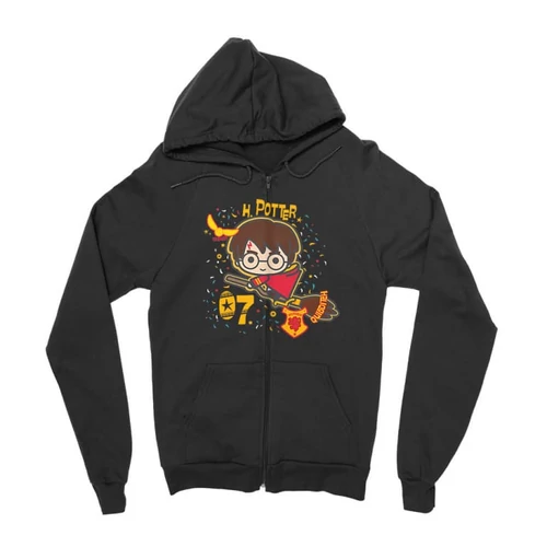 Fekete Harry Potter zipzáros pulóver - H. Potter 07