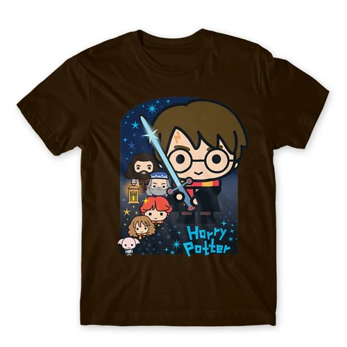 Barna Harry Potter férfi rövid ujjú póló - Harry Potter chibi poster