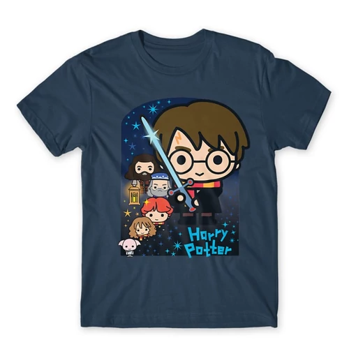 Denim Harry Potter férfi rövid ujjú póló - Harry Potter chibi poster