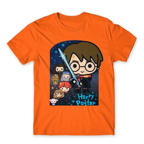 Narancs Harry Potter férfi rövid ujjú póló - Harry Potter chibi poster