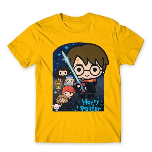 Sárga Harry Potter férfi rövid ujjú póló - Harry Potter chibi poster