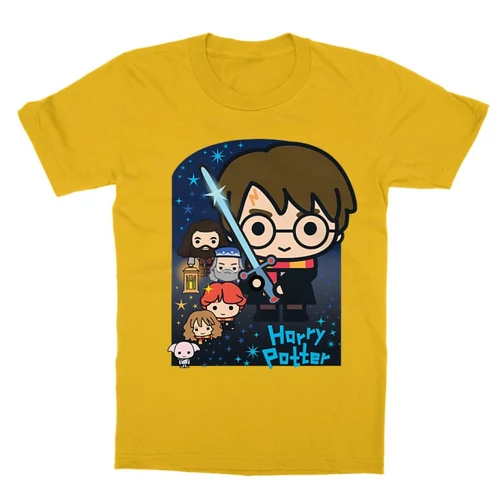 Sárga Harry Potter gyerek rövid ujjú póló - Harry Potter chibi poster