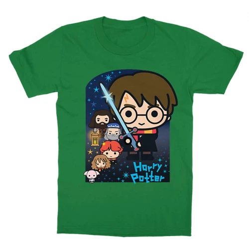 Zöld Harry Potter gyerek rövid ujjú póló - Harry Potter chibi poster
