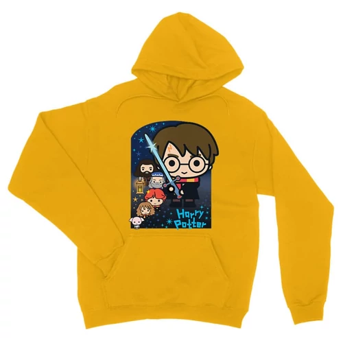 Sárga Harry Potter unisex kapucnis pulóver - Harry Potter chibi poster