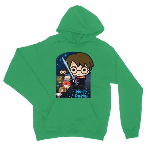 Zöld Harry Potter unisex kapucnis pulóver - Harry Potter chibi poster