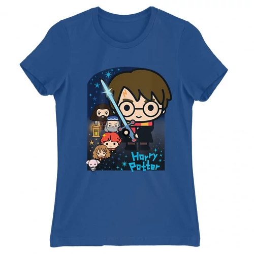 Királykék Harry Potter női rövid ujjú póló - Harry Potter chibi poster