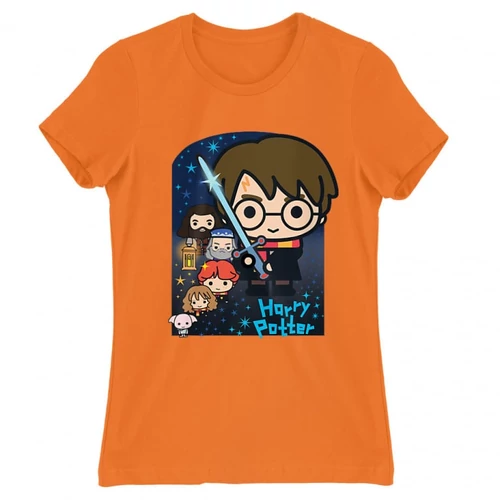 Narancs Harry Potter női rövid ujjú póló - Harry Potter chibi poster