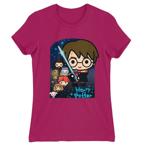 Pink Harry Potter női rövid ujjú póló - Harry Potter chibi poster