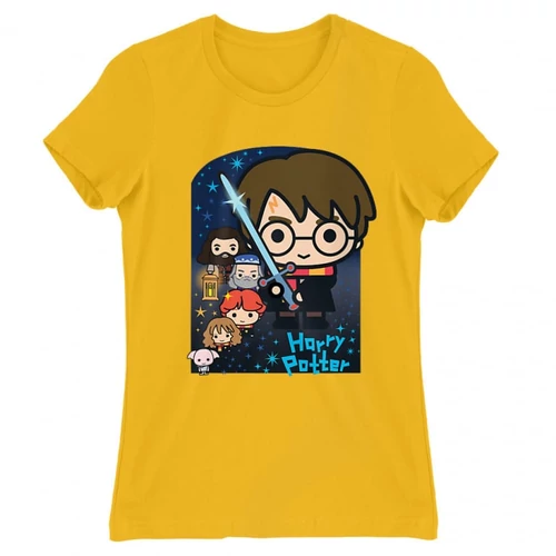 Sárga Harry Potter női rövid ujjú póló - Harry Potter chibi poster
