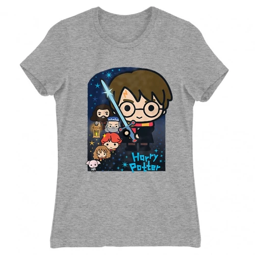 Sportszürke Harry Potter női rövid ujjú póló - Harry Potter chibi poster