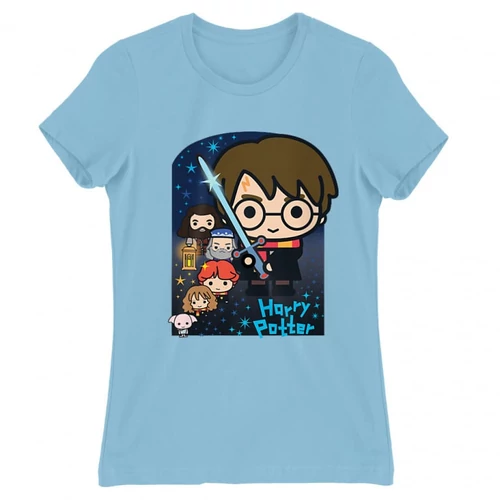 Világoskék Harry Potter női rövid ujjú póló - Harry Potter chibi poster