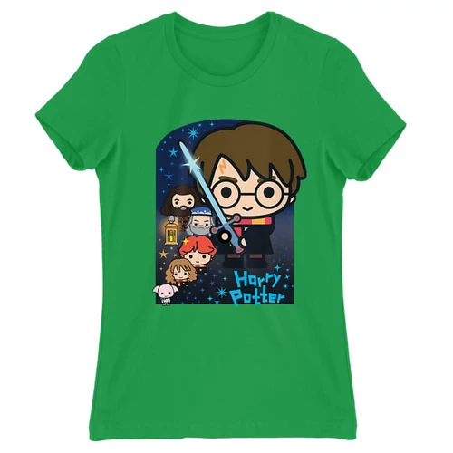 Zöld Harry Potter női rövid ujjú póló - Harry Potter chibi poster