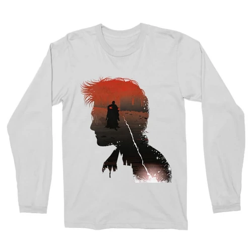 Fehér Harry Potter férfi hosszú ujjú póló - Harry silhouette